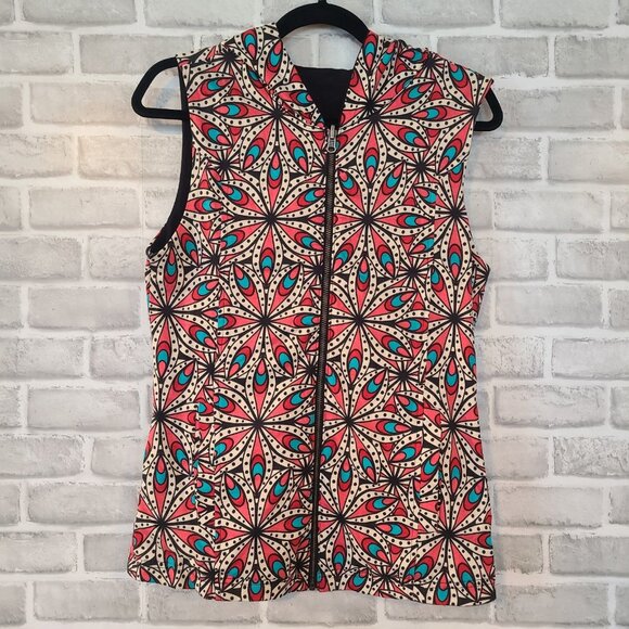 Satva Sarana Reversible Hooded Jacket Vest Zipper Athletic Wear NEW Women XS $59 - Picture 1 of 7